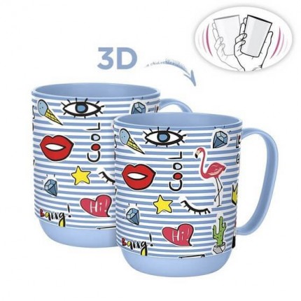 ЧАША С ДРЪЖ.350 МЛ 3D, TITIZ
